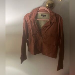 Love Tree Faux Leather Shacket